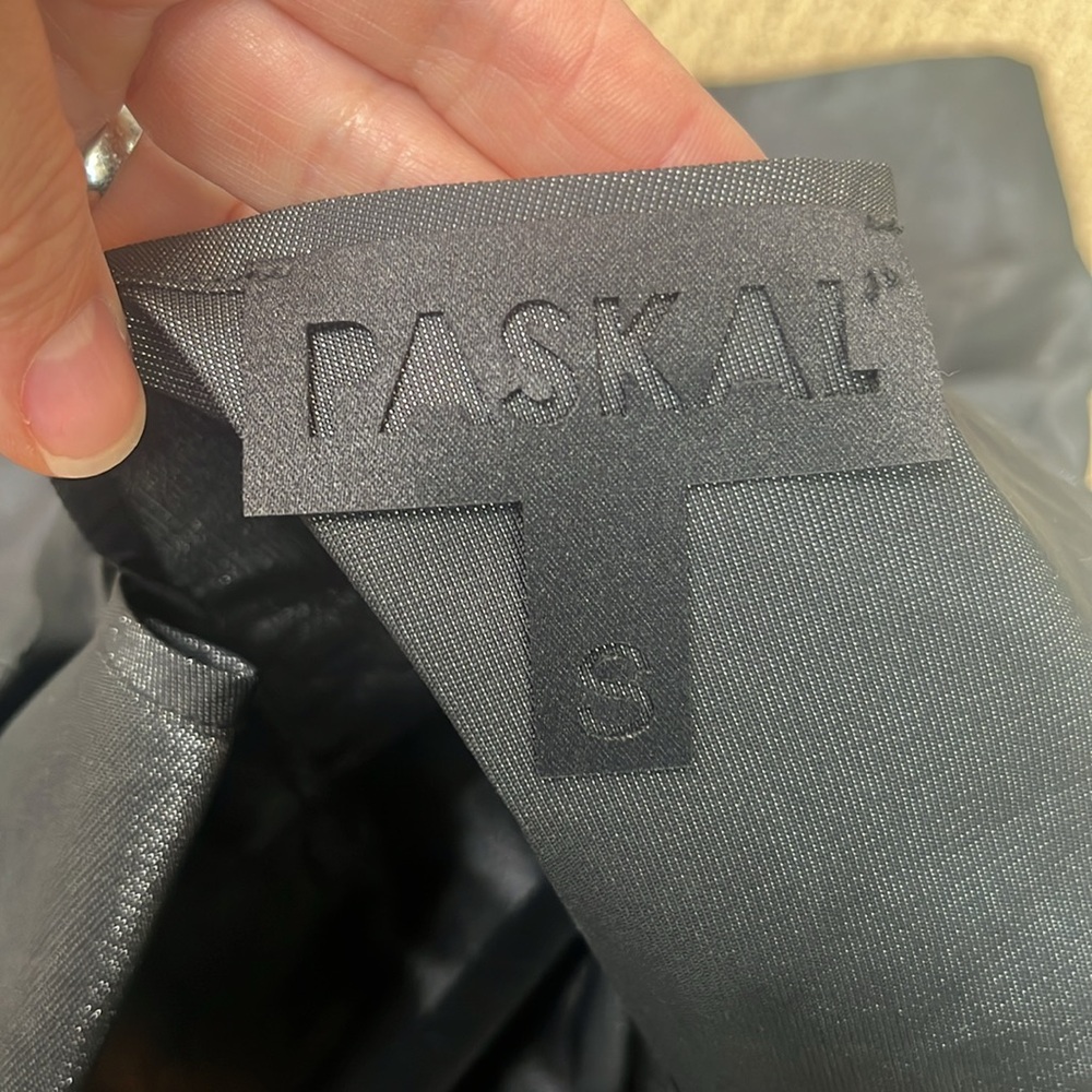 Paskal Black Cinch Ruffle Neck Python Print Pocke… - image 6